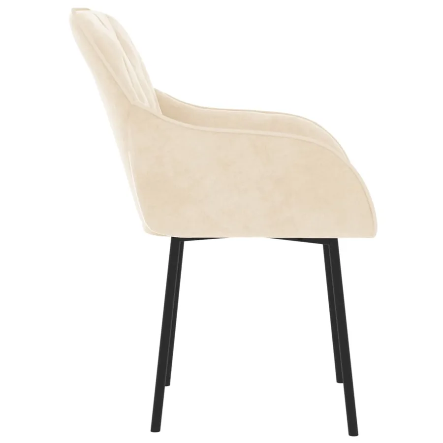 Chaises à manger lot de 2 Crème Velours - 5