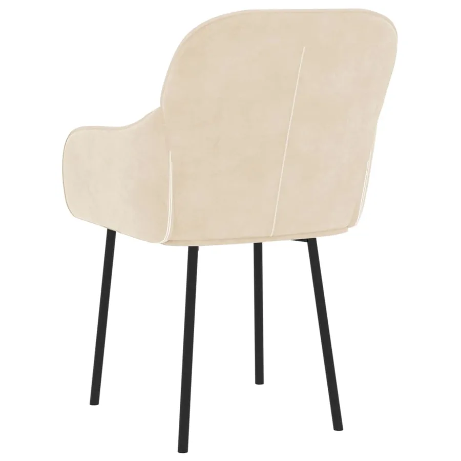 Chaises à manger lot de 2 Crème Velours - 6