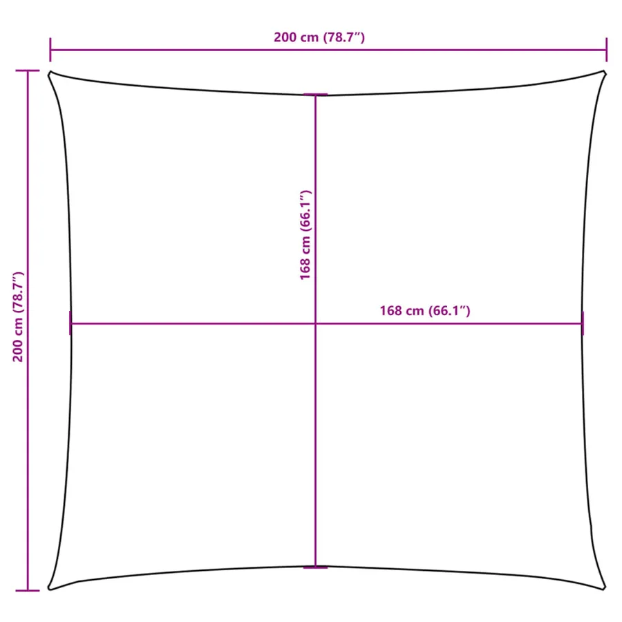 Voile de parasol tissu oxford carré 2x2 m terre cuite - 10