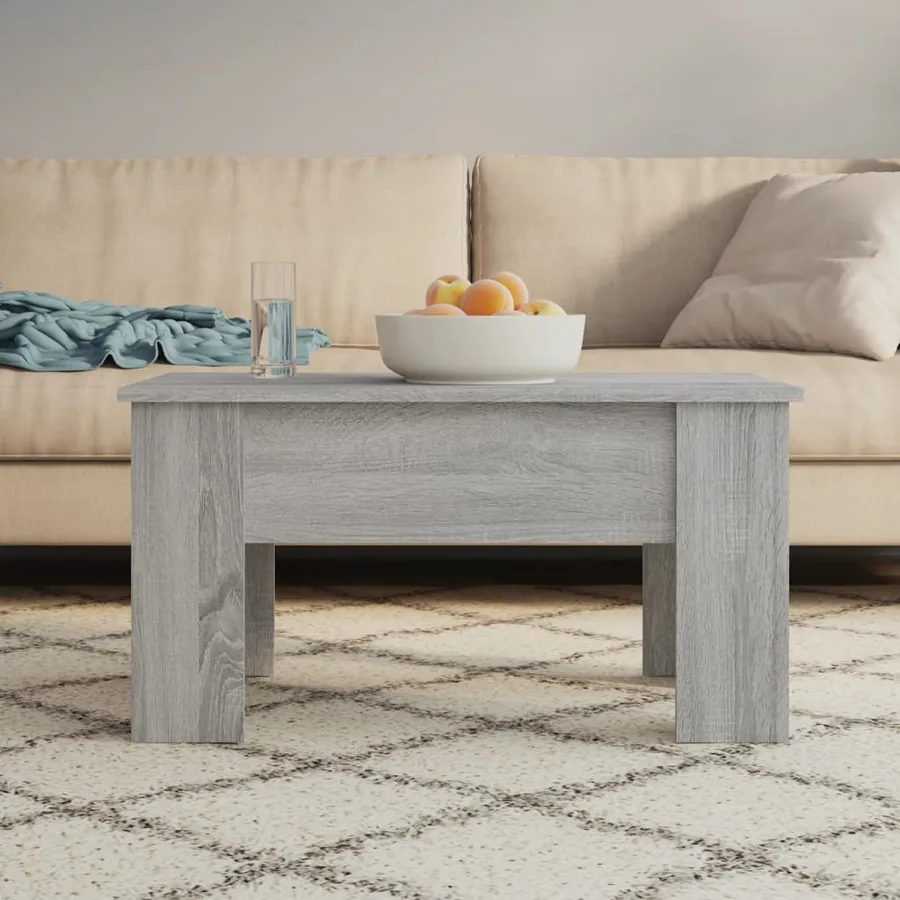 Table basse Sonoma gris 79x49x41 cm Bois d'ingénierie