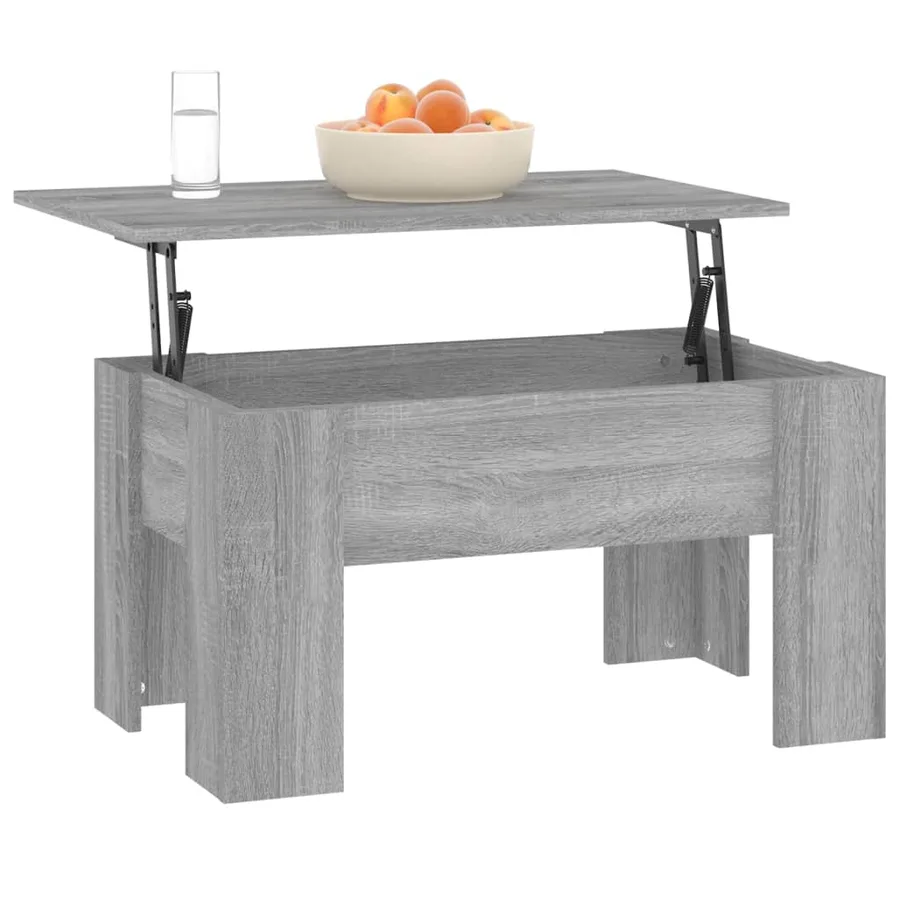 Table basse Sonoma gris 79x49x41 cm Bois d'ingénierie - 6