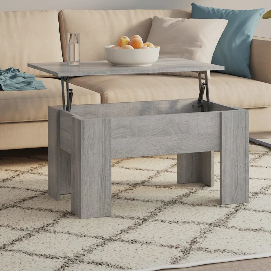Table basse Sonoma gris 79x49x41 cm Bois d'ingénierie - 7
