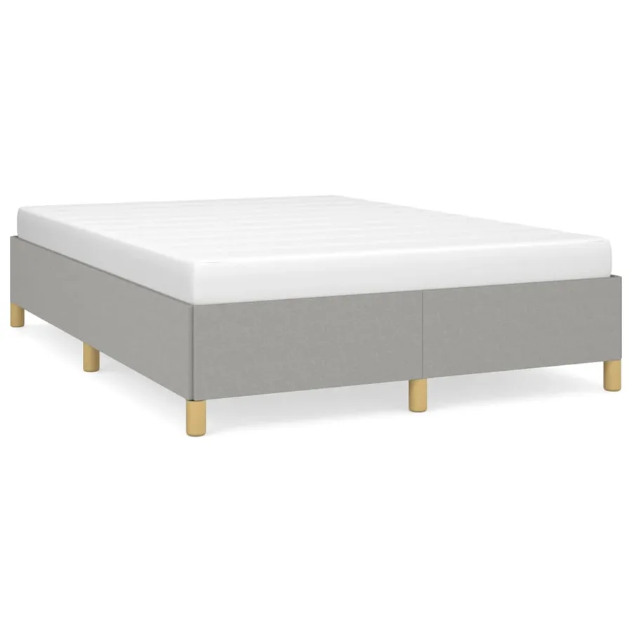 Cadre de lit sans matelas gris clair 140x200 cm tissu - 2