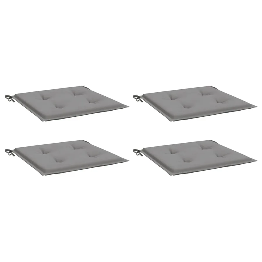 Coussins de chaise de jardin lot de 4 gris 40x40x4 cm - 3
