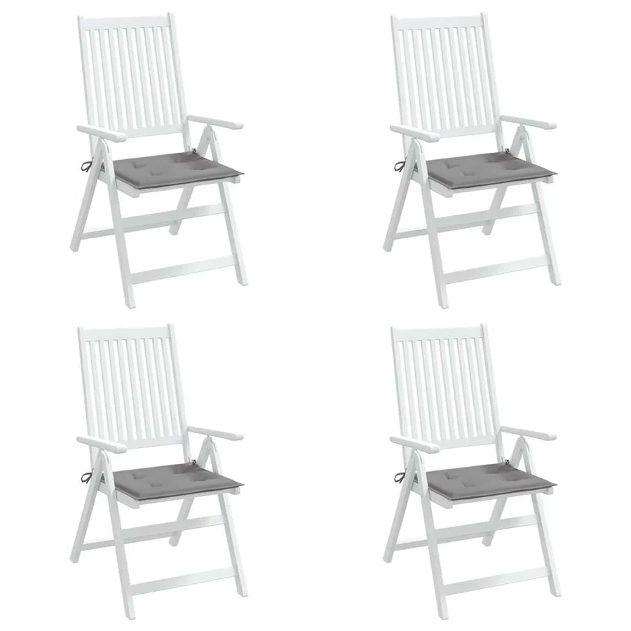 Coussins de chaise de jardin lot de 4 gris 40x40x4 cm - 4