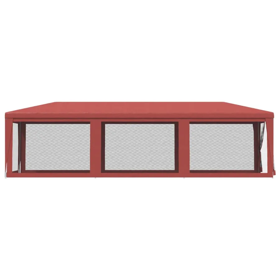 Tente de fête avec 8 parois latérales en maille Rouge 3x9m PEHD - 4