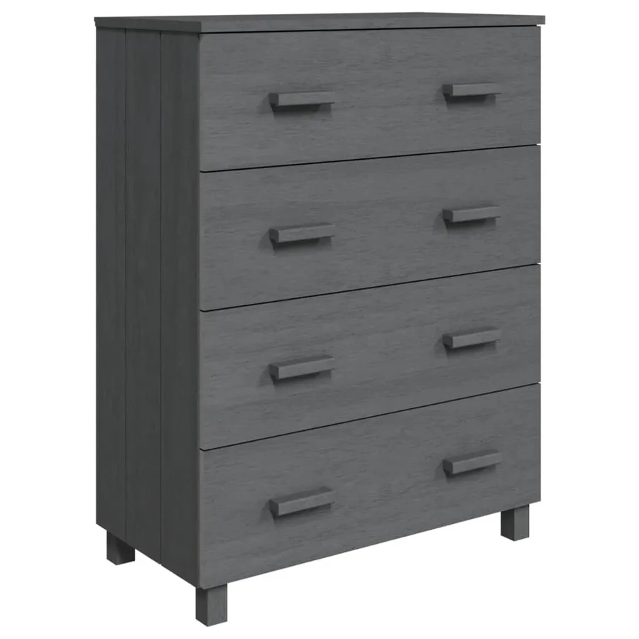Buffet HAMAR Gris foncé 79x40x103,5 cm Bois massif de pin - 2