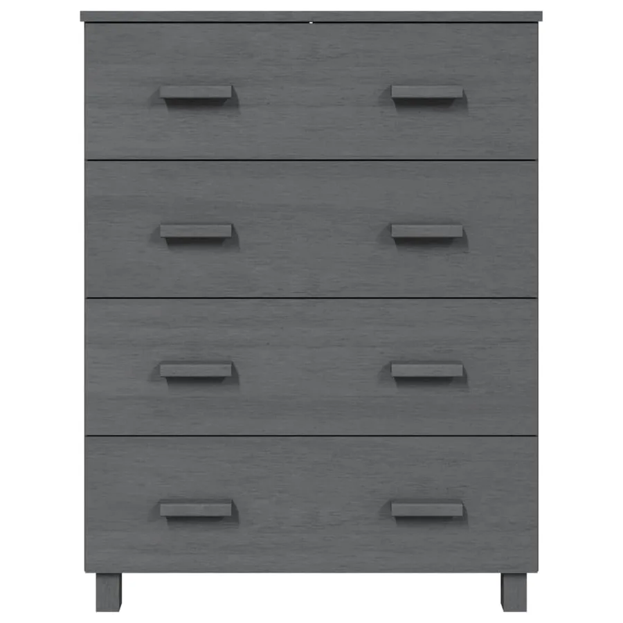 Buffet HAMAR Gris foncé 79x40x103,5 cm Bois massif de pin - 3