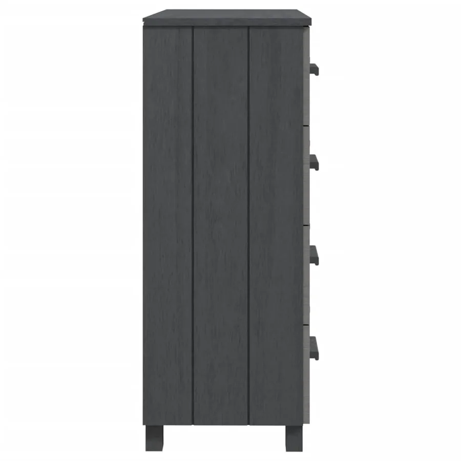 Buffet HAMAR Gris foncé 79x40x103,5 cm Bois massif de pin - 4