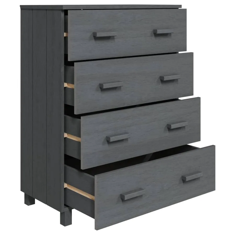 Buffet HAMAR Gris foncé 79x40x103,5 cm Bois massif de pin - 5