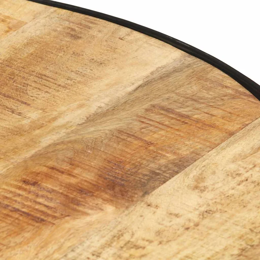 Table basse Noir 68x68x36 cm Bois massif de manguier brut - 5