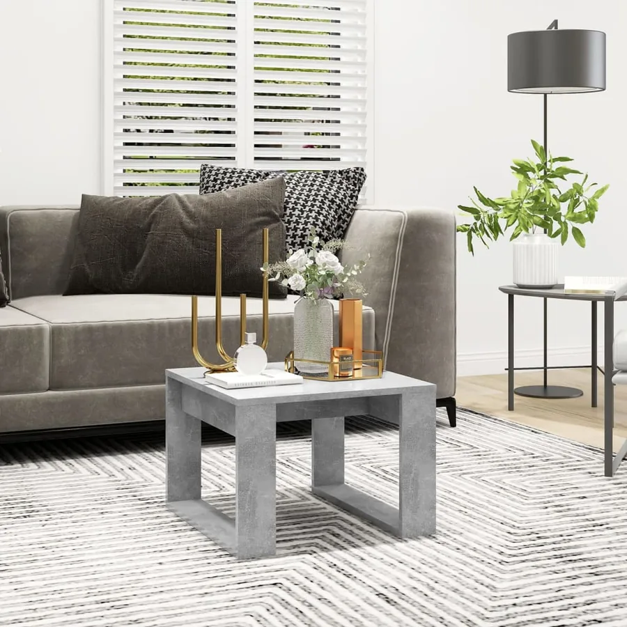 Table d'appoint Gris béton 50x50x35 cm Bois d’ingénierie
