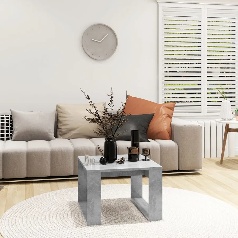 Table d'appoint Gris béton 50x50x35 cm Bois d’ingénierie - 3