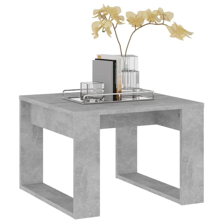 Table d'appoint Gris béton 50x50x35 cm Bois d’ingénierie - 6