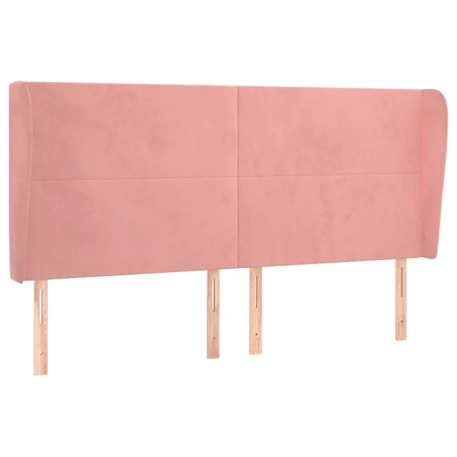 Tête de lit avec oreilles Rose 163x23x118/128 cm Velours - 2