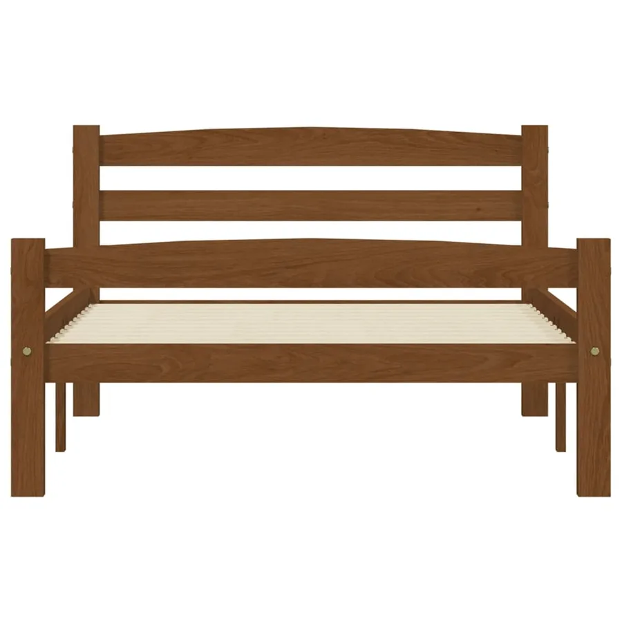 Cadre de lit sans matelas Marron miel Bois pin massif 90x200 cm - 4