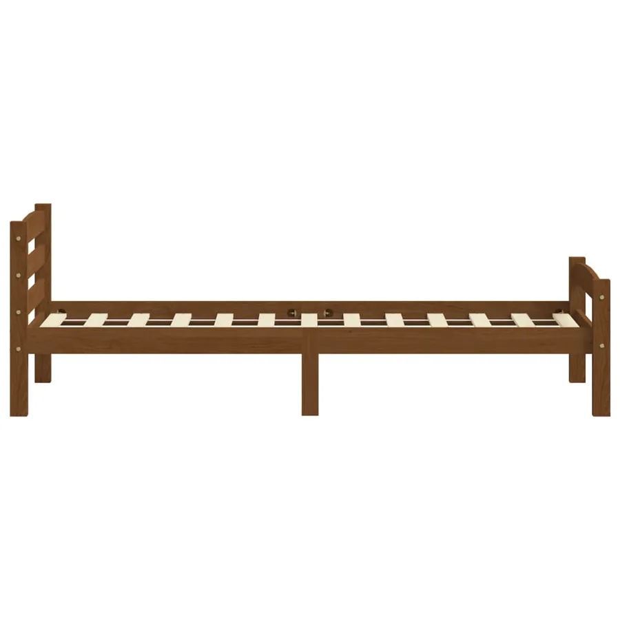 Cadre de lit sans matelas Marron miel Bois pin massif 90x200 cm - 5