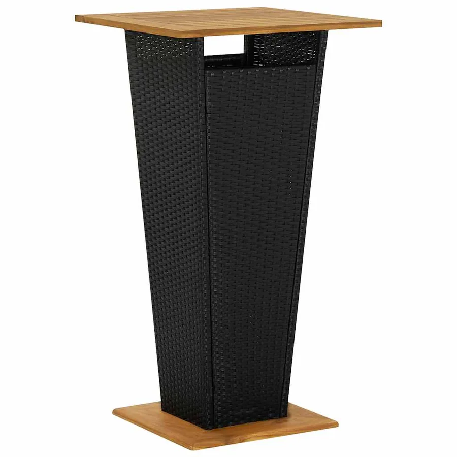 Ensemble de bar de jardin 3 pcs et coussins Résine tressée Noir - 3