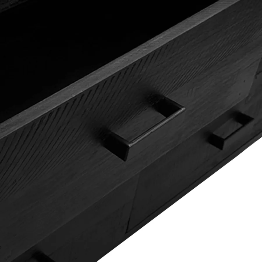 Buffet Noir 110x35x70 cm Bois de pin massif - 7