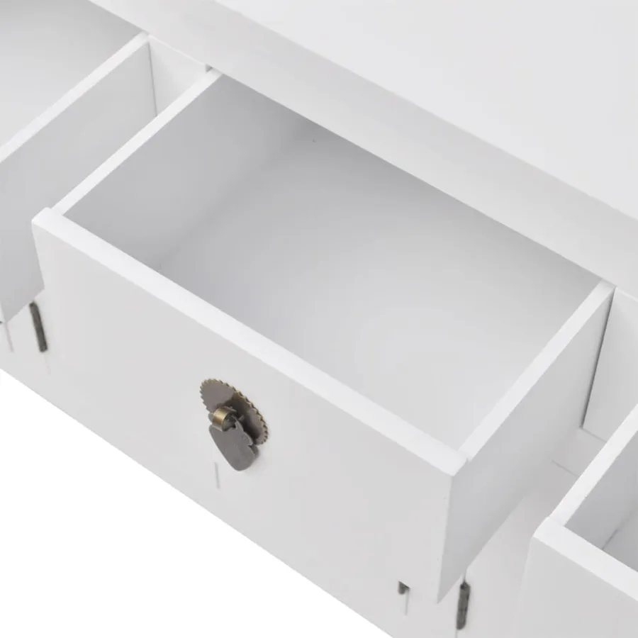 Buffet en style chinois en bois massif Blanc - 5