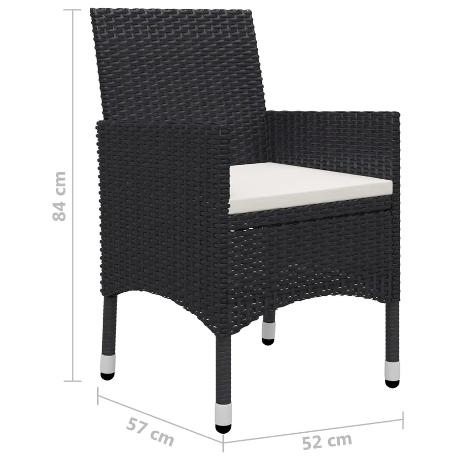 Ensemble à manger de jardin 7 pcs Noir - 14