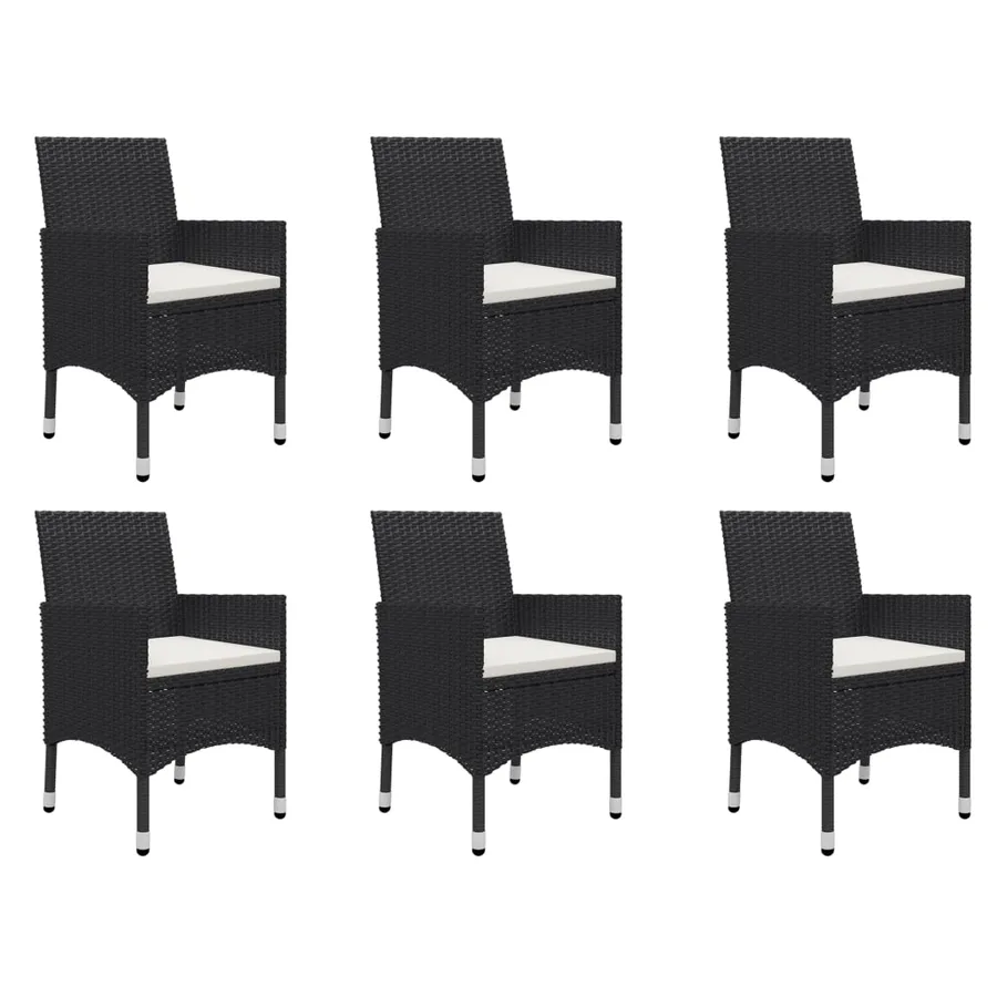 Ensemble à manger de jardin 7 pcs Noir - 7