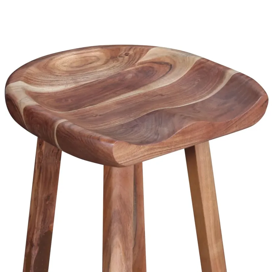 Tabourets de bar lot de 2 bois d'acacia massif - 7