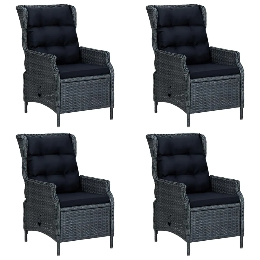 Ensemble à manger de jardin 5 pcs Gris foncé - 5