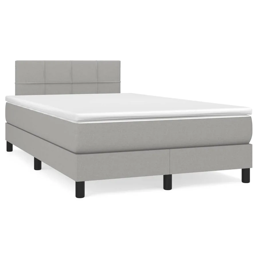 Sommier à lattes de lit avec matelas Gris clair 120x200cm Tissu - 2