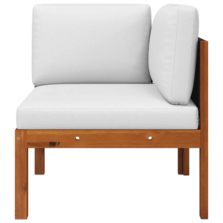 Canapé d'angle de jardin avec coussins en bois d'acacia et corde - 4