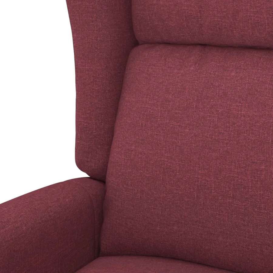 Fauteuil inclinable électrique à oreilles rouge bordeaux tissu - 8