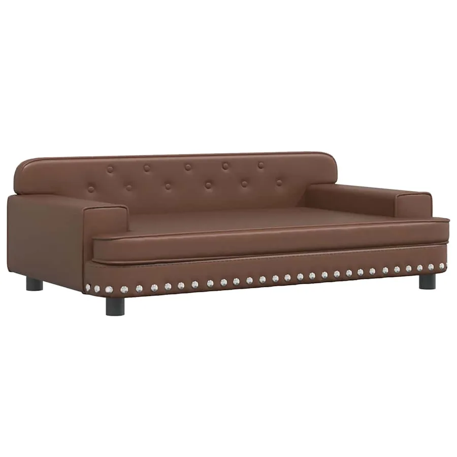 Lit pour chien marron 90x53x30 cm similicuir - 2