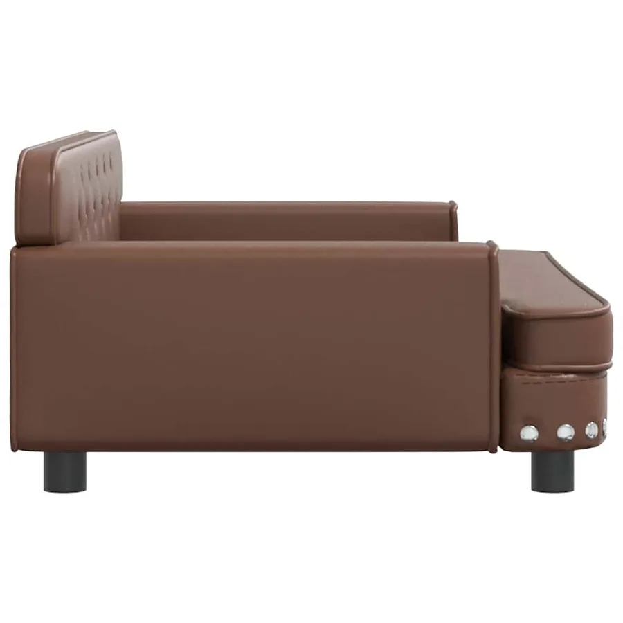 Lit pour chien marron 90x53x30 cm similicuir - 4