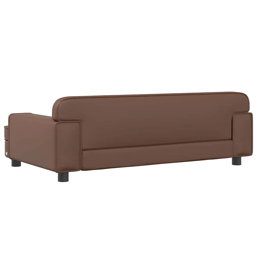 Lit pour chien marron 90x53x30 cm similicuir - 5