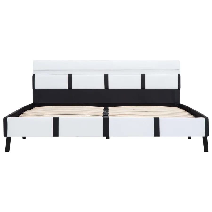 Cadre de lit avec LED sans matelas blanc 140x200 cm similicuir - 5