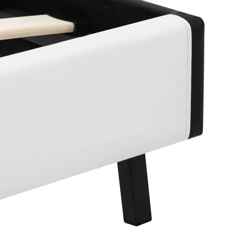Cadre de lit avec LED sans matelas blanc 140x200 cm similicuir - 8