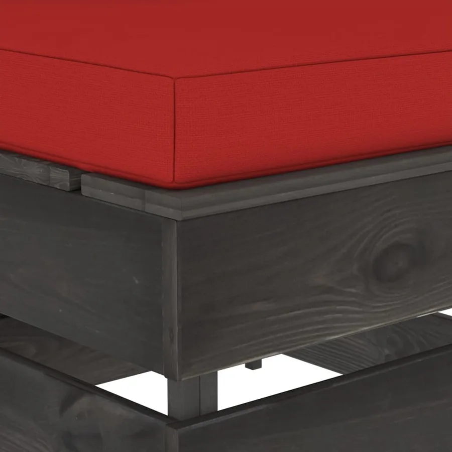 Canapé central sectionnel avec coussins Bois imprégné de gris - 5