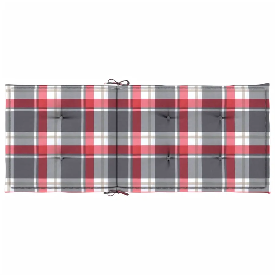 Coussins de chaise jardin dossier haut lot de 4 carreaux rouges - 7