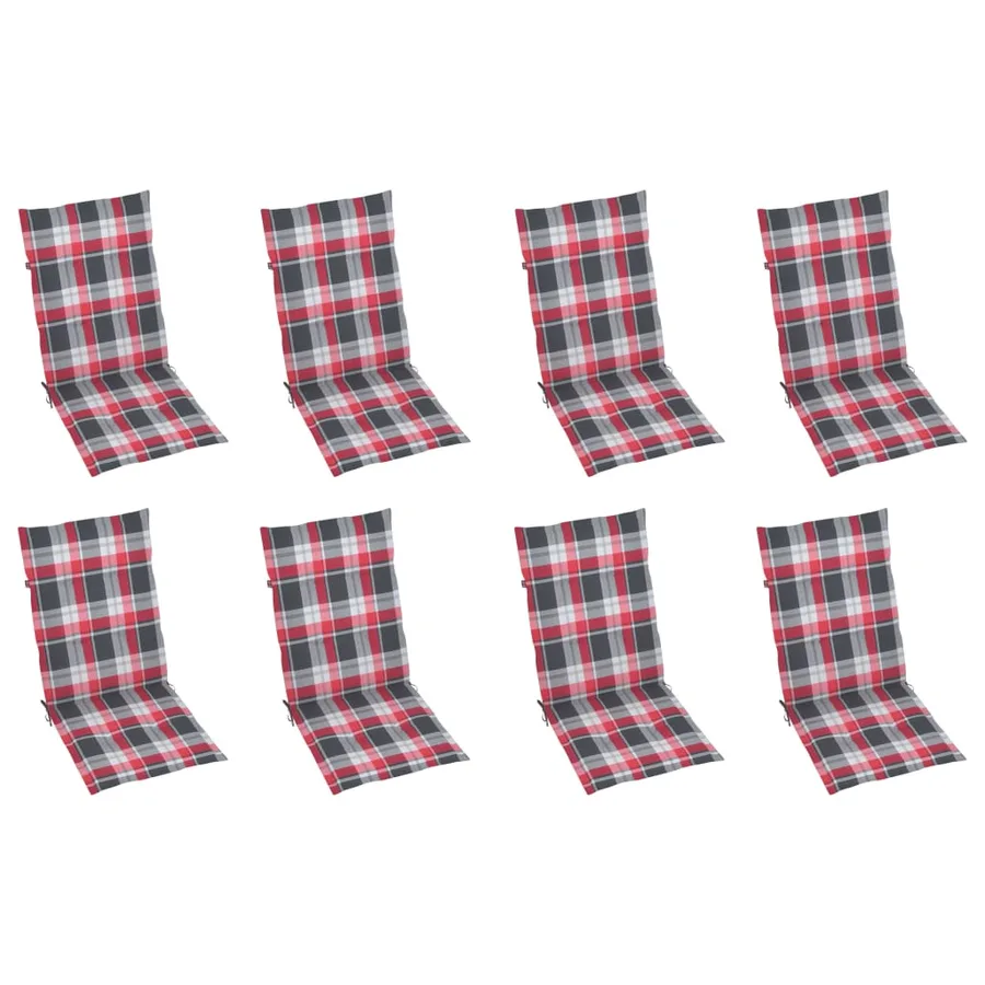 Chaises pliables de jardin avec coussins lot de 8 Bois d'acacia - 6