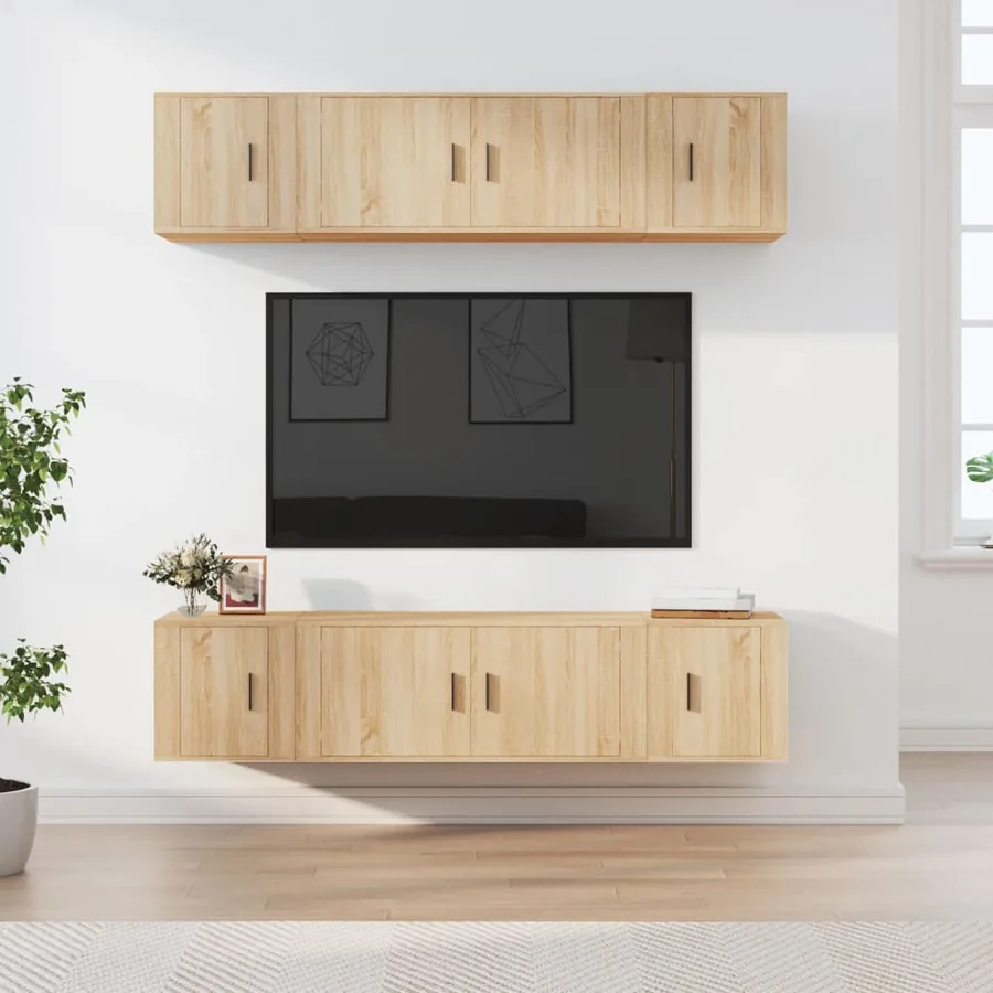 Ensemble de meubles TV 6 pcs Chêne sonoma Bois d'ingénierie