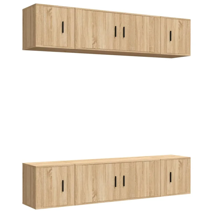 Ensemble de meubles TV 6 pcs Chêne sonoma Bois d'ingénierie - 2