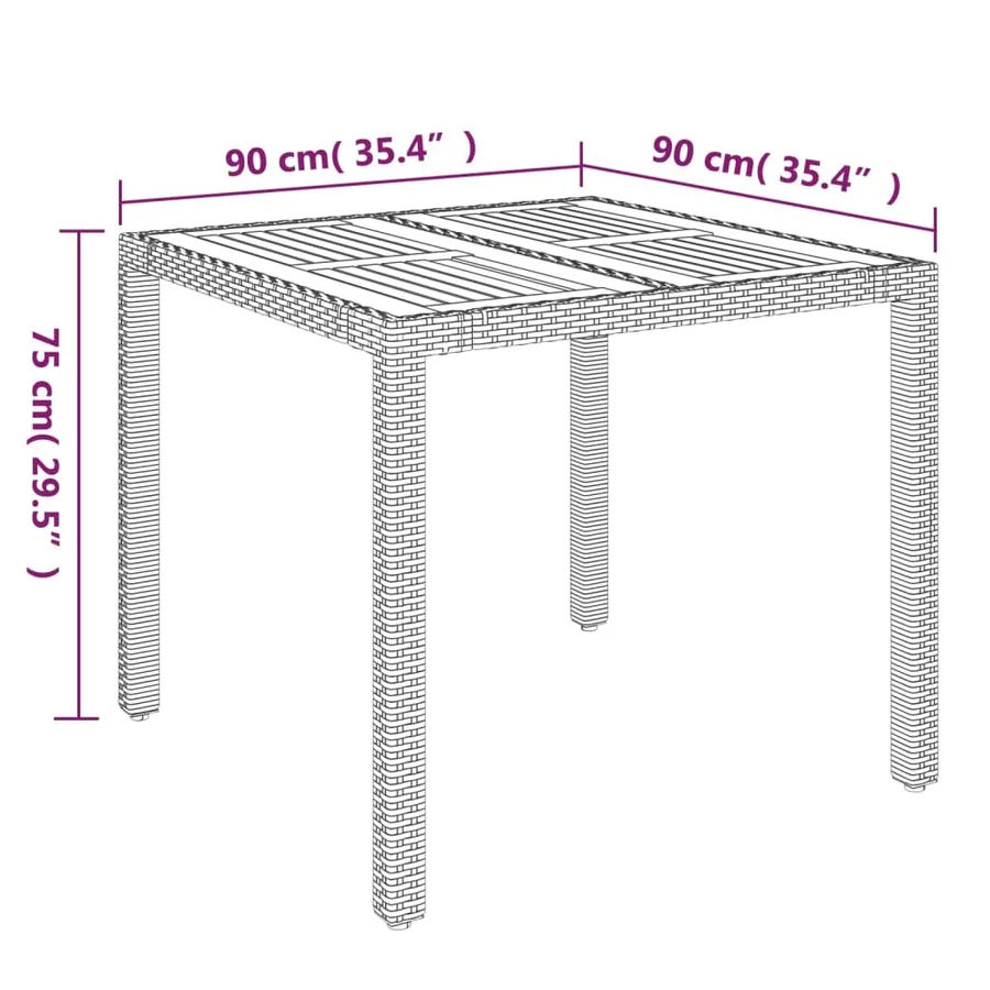 Ensemble à manger de jardin 5 pcs coussins gris résine tressée - 11