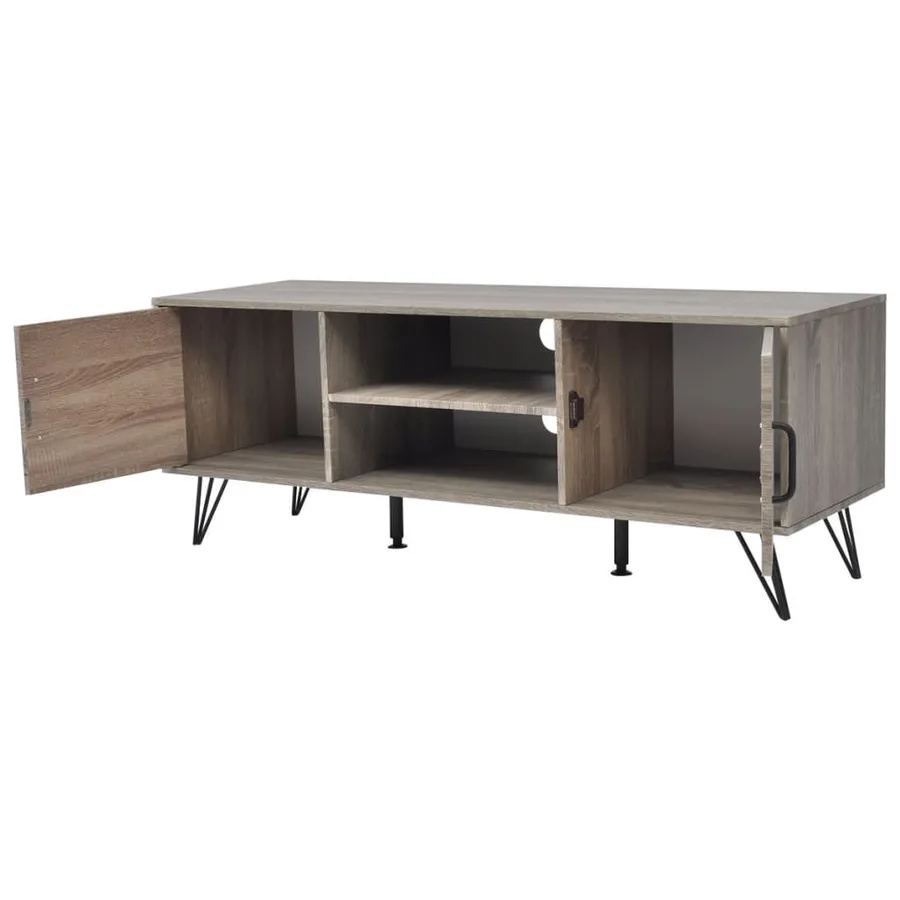Meuble TV 120x40x45 cm Gris - 2