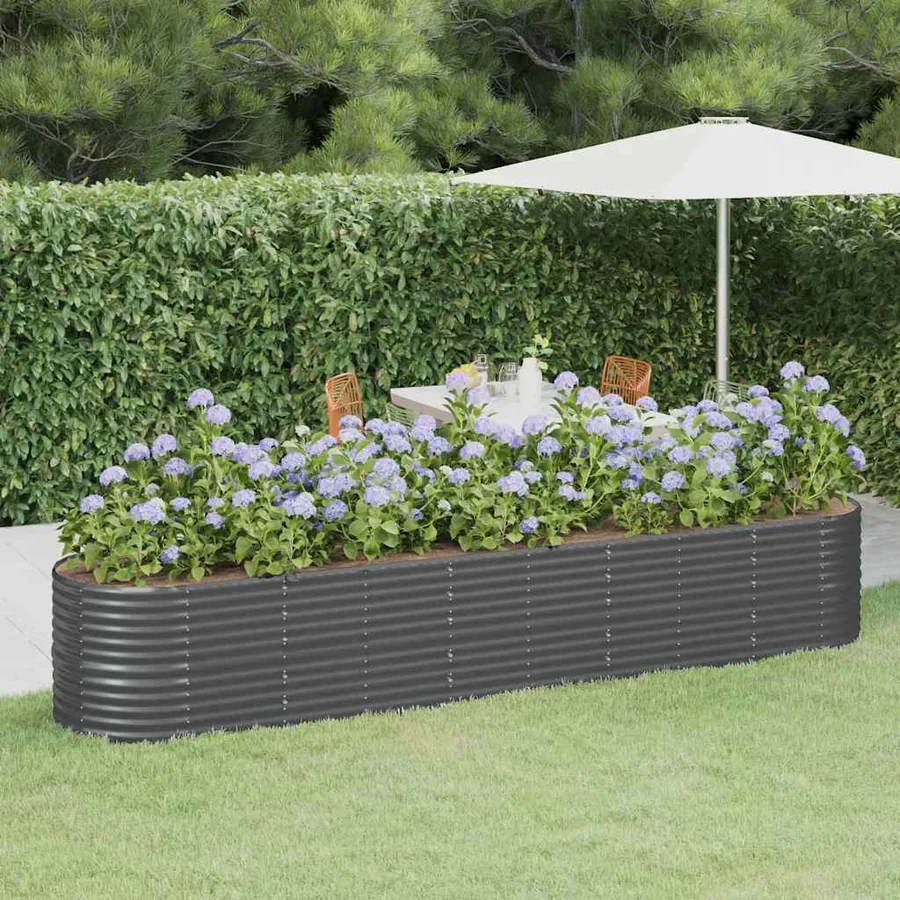 Lit surélevé de jardin Acier galvanisé Anthracite