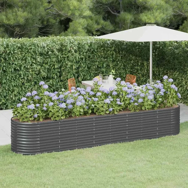 Lit surélevé de jardin Acier galvanisé Anthracite