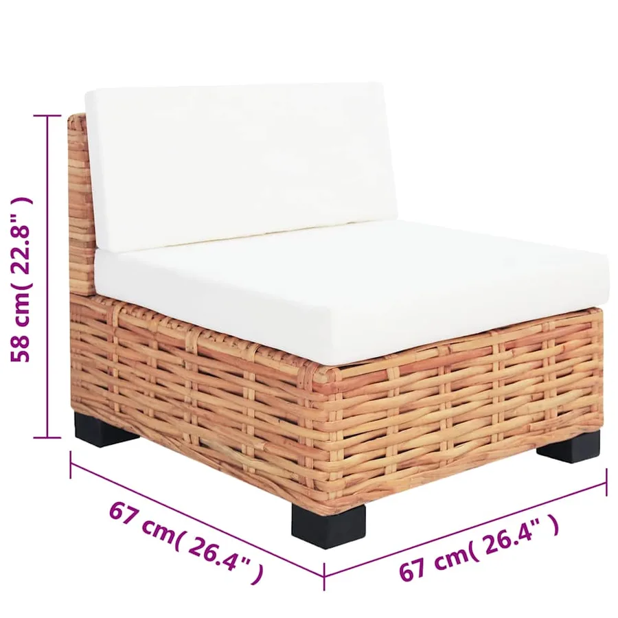 Ensemble de canapés 14 pcs Rotin naturel - 11