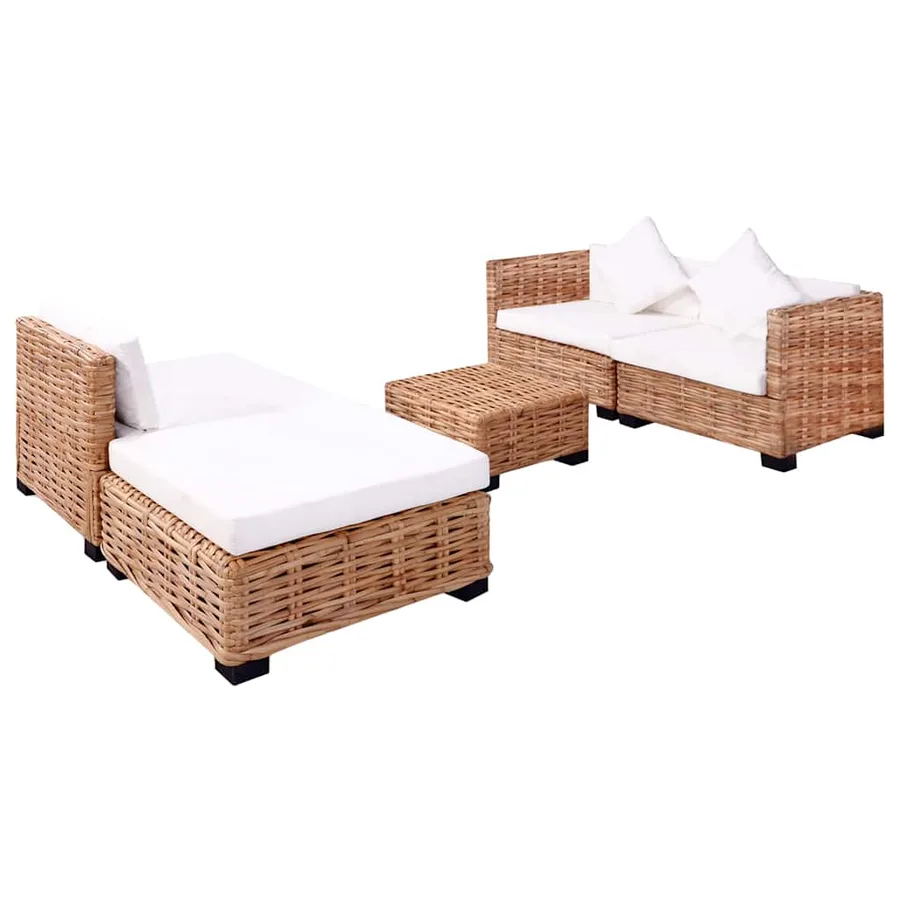 Ensemble de canapés 14 pcs Rotin naturel - 2