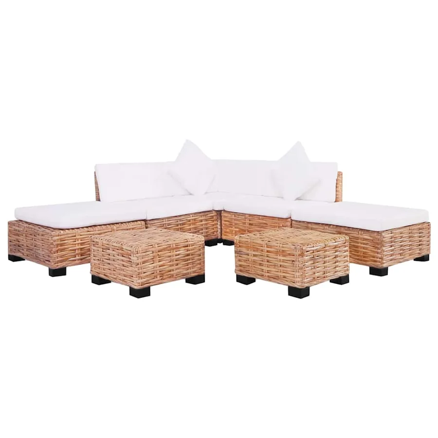 Ensemble de canapés 18 pcs Rotin naturel