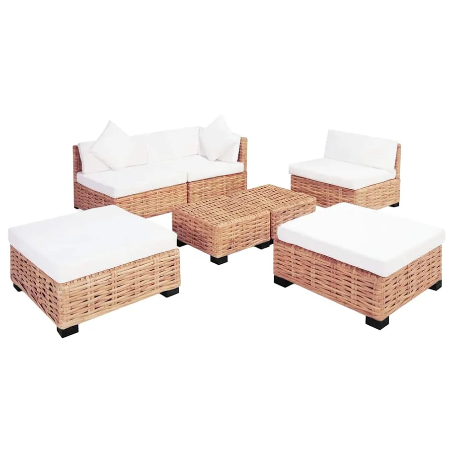 Ensemble de canapés 18 pcs Rotin naturel - 3
