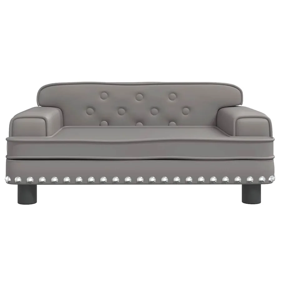 Lit pour chien gris 70x45x30 cm similicuir - 3
